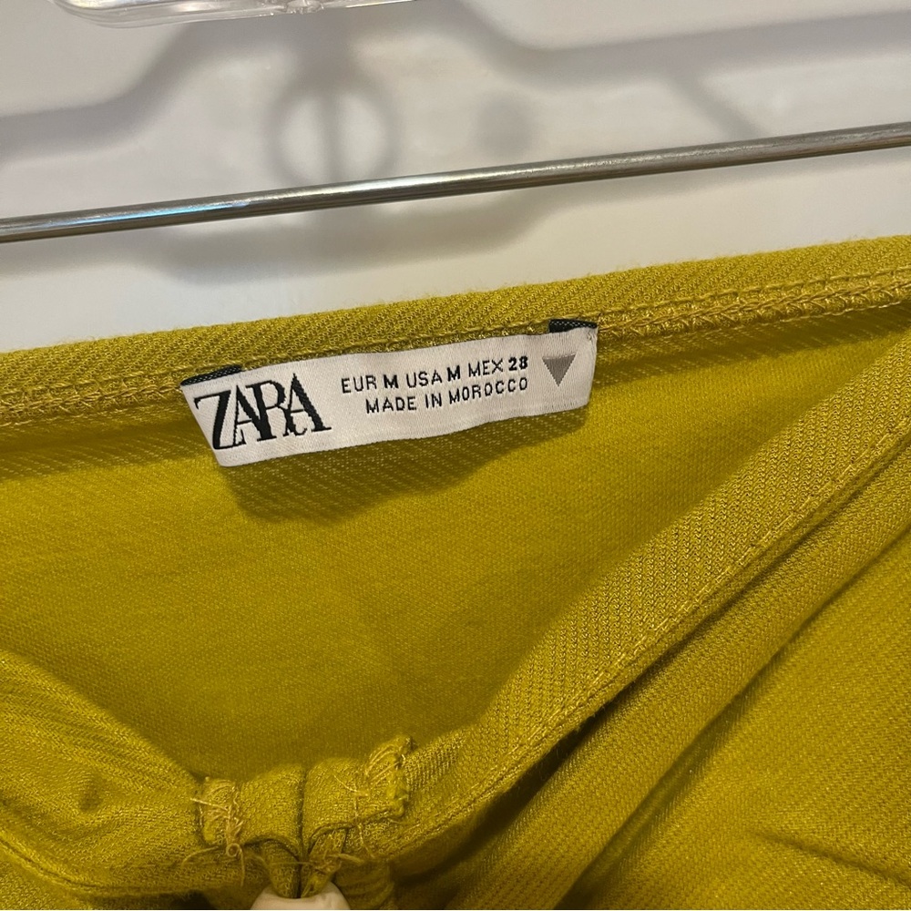 Zara Chartreuse Green Halter Midi Dress M Beads - Picture 7 of 8